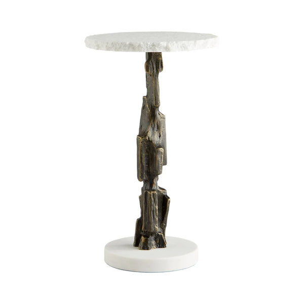 Amida Side Table | Bronze & White