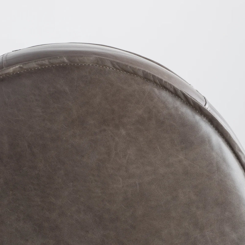 Lusso | Round Pouf - Grey