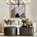 Lusso | Round Pouf - Grey