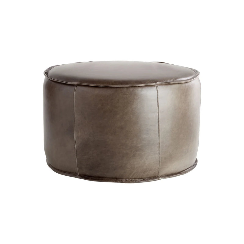 Lusso | Round Pouf - Grey