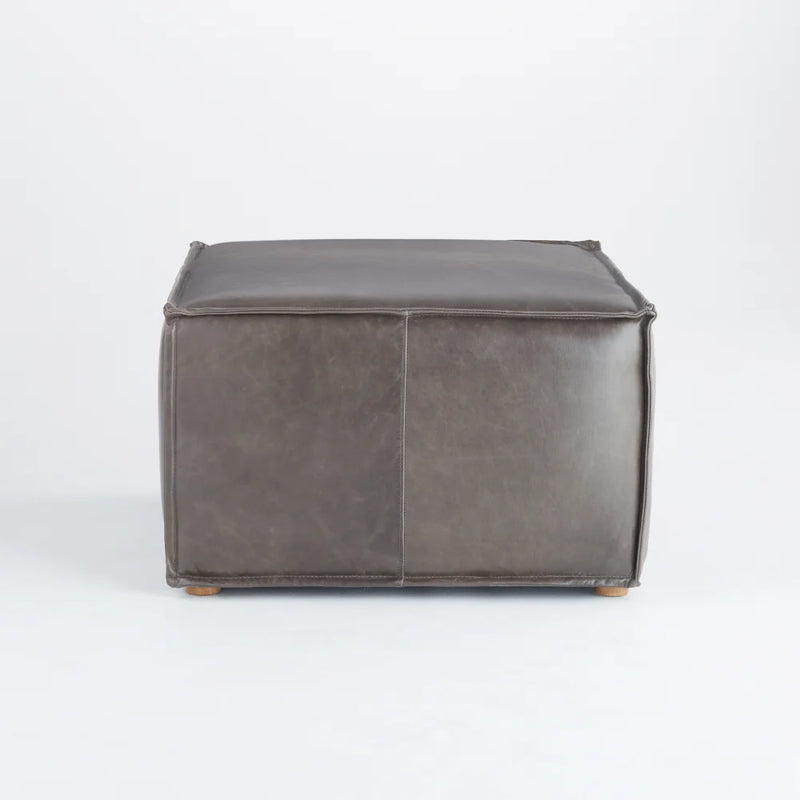 Lusso | Square Pouf - Grey