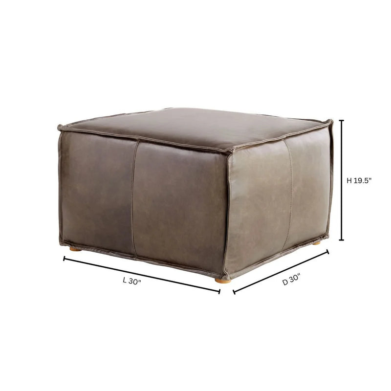 Lusso | Square Pouf - Grey