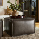 Lusso | Square Pouf - Grey