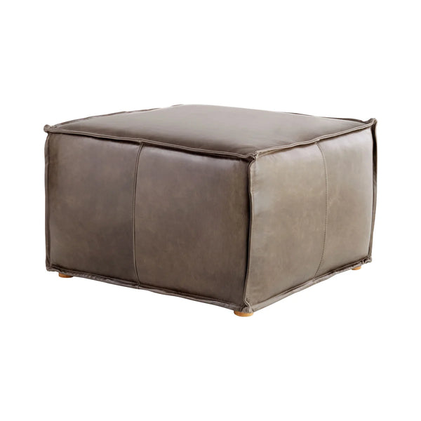 Lusso | Square Pouf - Grey