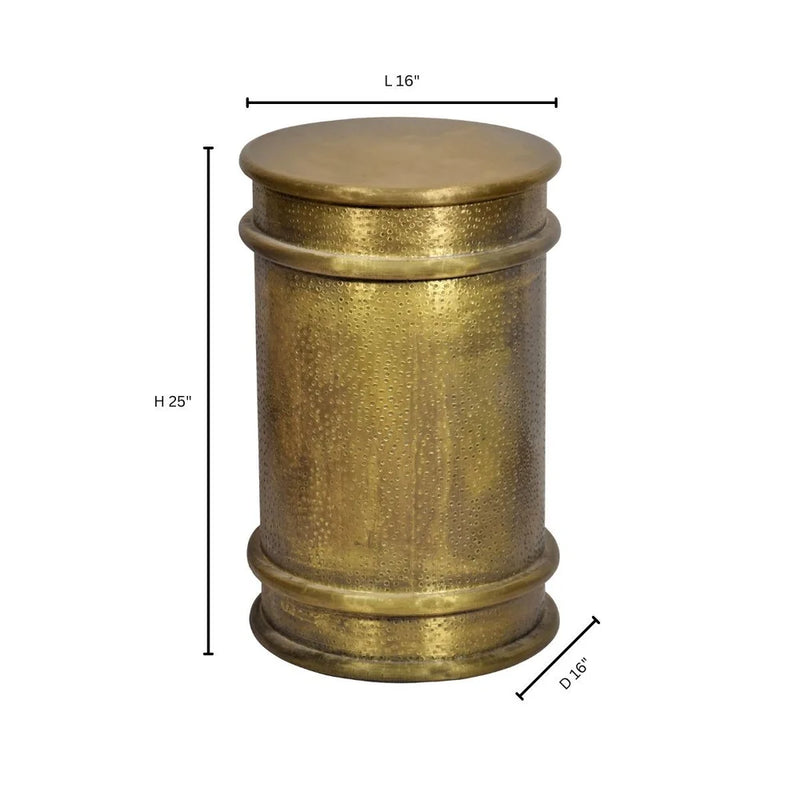 Gavel Accent Table | Brass