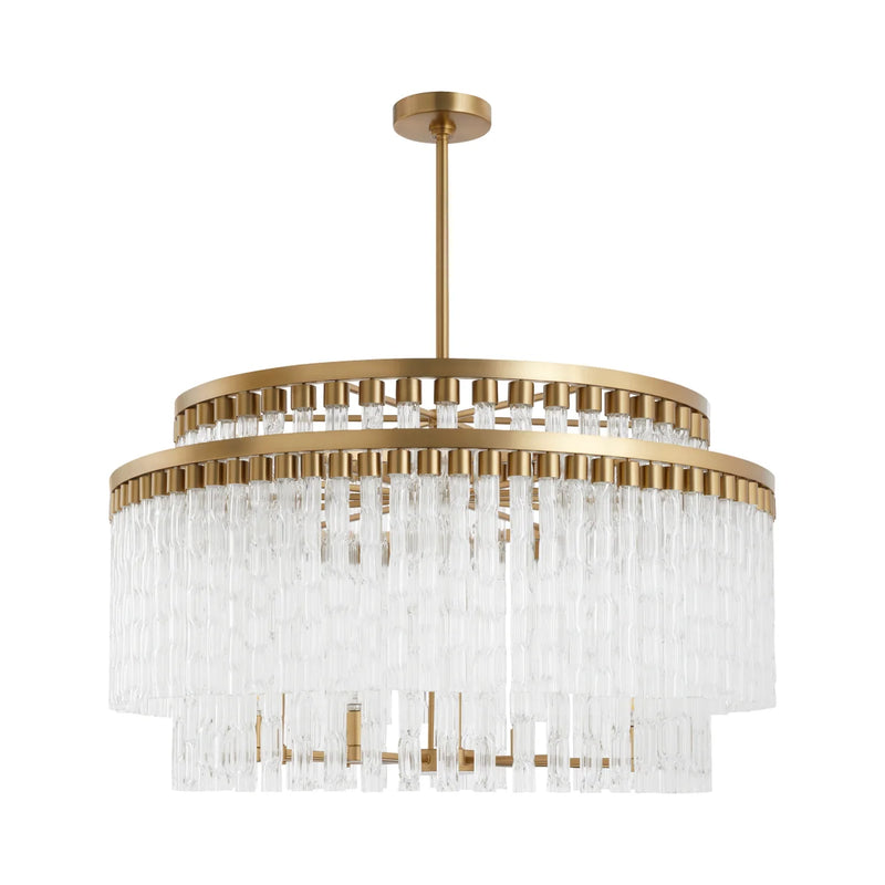 Nobel 12-Light Chandelier | Aged Brass