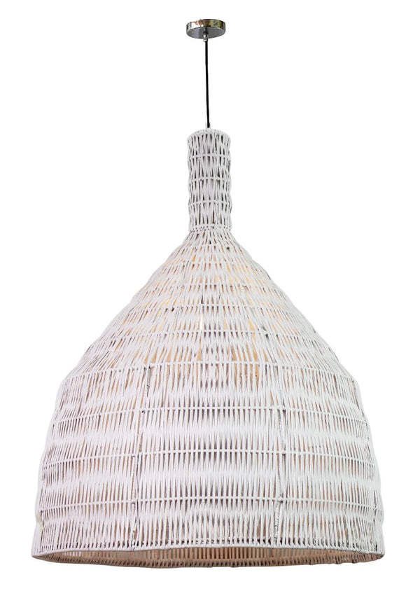 Teshi Rattan Hanging Lamp | White