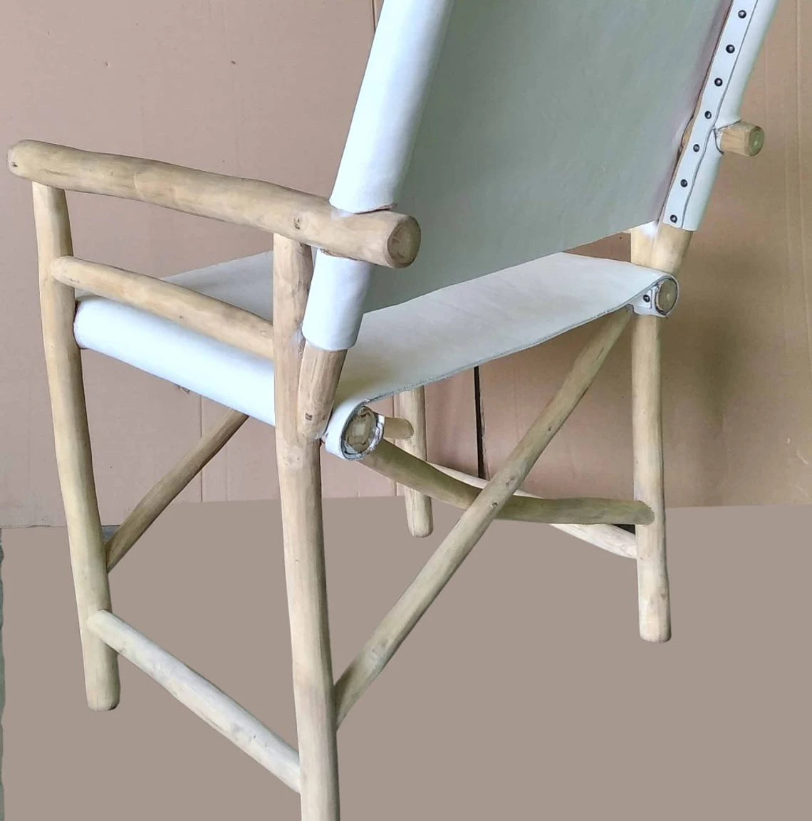 Safari Arm Chair | White Leather