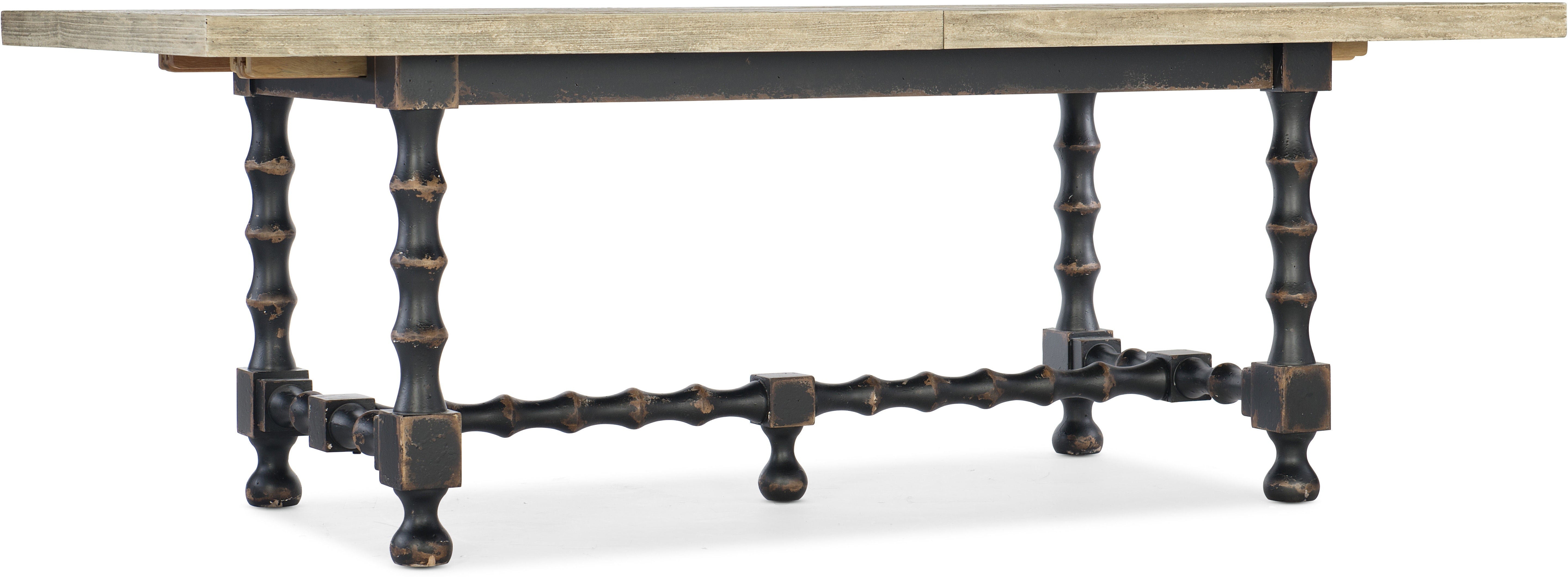 Casual Dining Ciao Bella 84” Trestle Table - Black | with 2 x 18” leaves