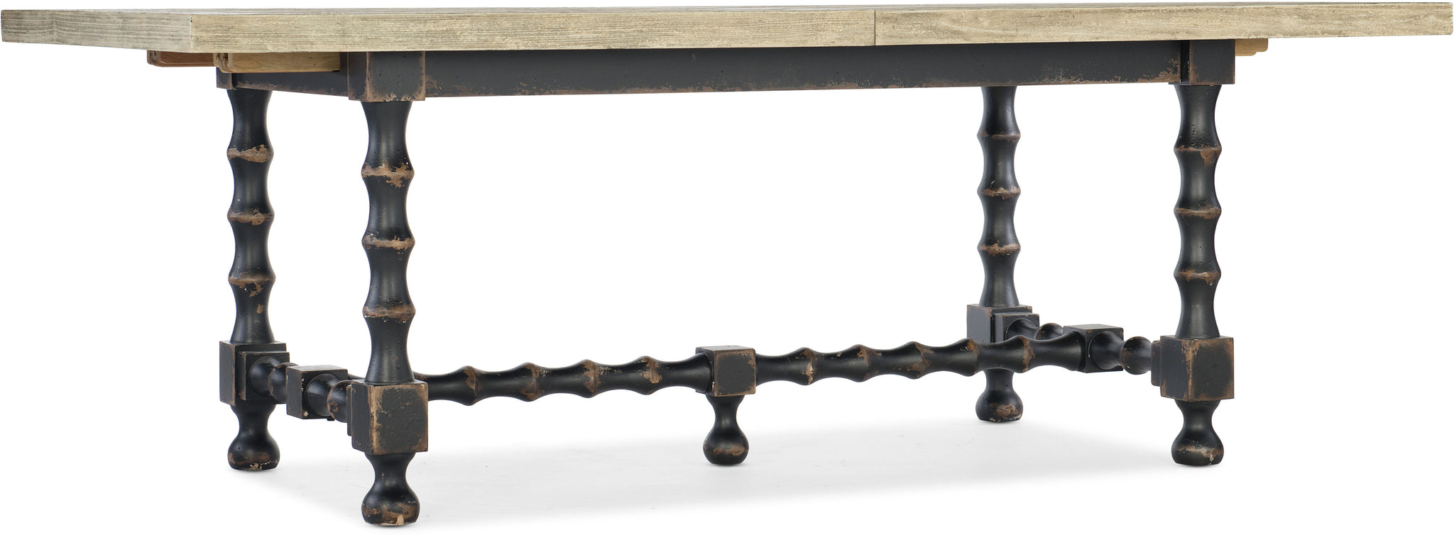 Casual Dining Ciao Bella 84” Trestle Table - Black | with 2 x 18” leaves