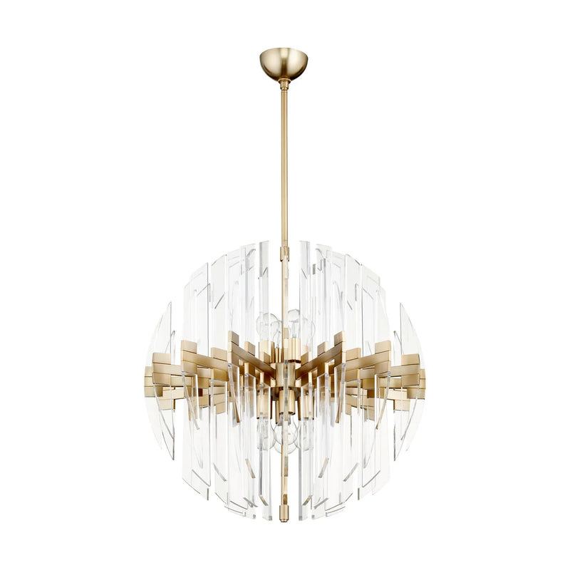 Zion Sphere 27” 8-Light Pendant | Aged Brass